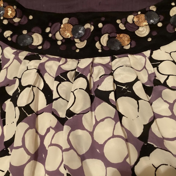 Floreat Silk Embroidered Beaded Sequin Bubbles Skirt Black purple Gold white XS - Picture 6 of 8
